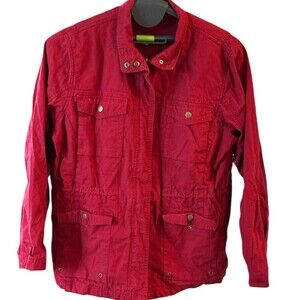 Duluth Trading Co. Jacket Womens XL Red Utility Field Full Zip Snap